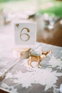 critter decor for a wedding in the forest