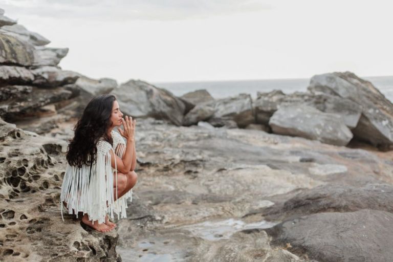 picture of a woman meditating